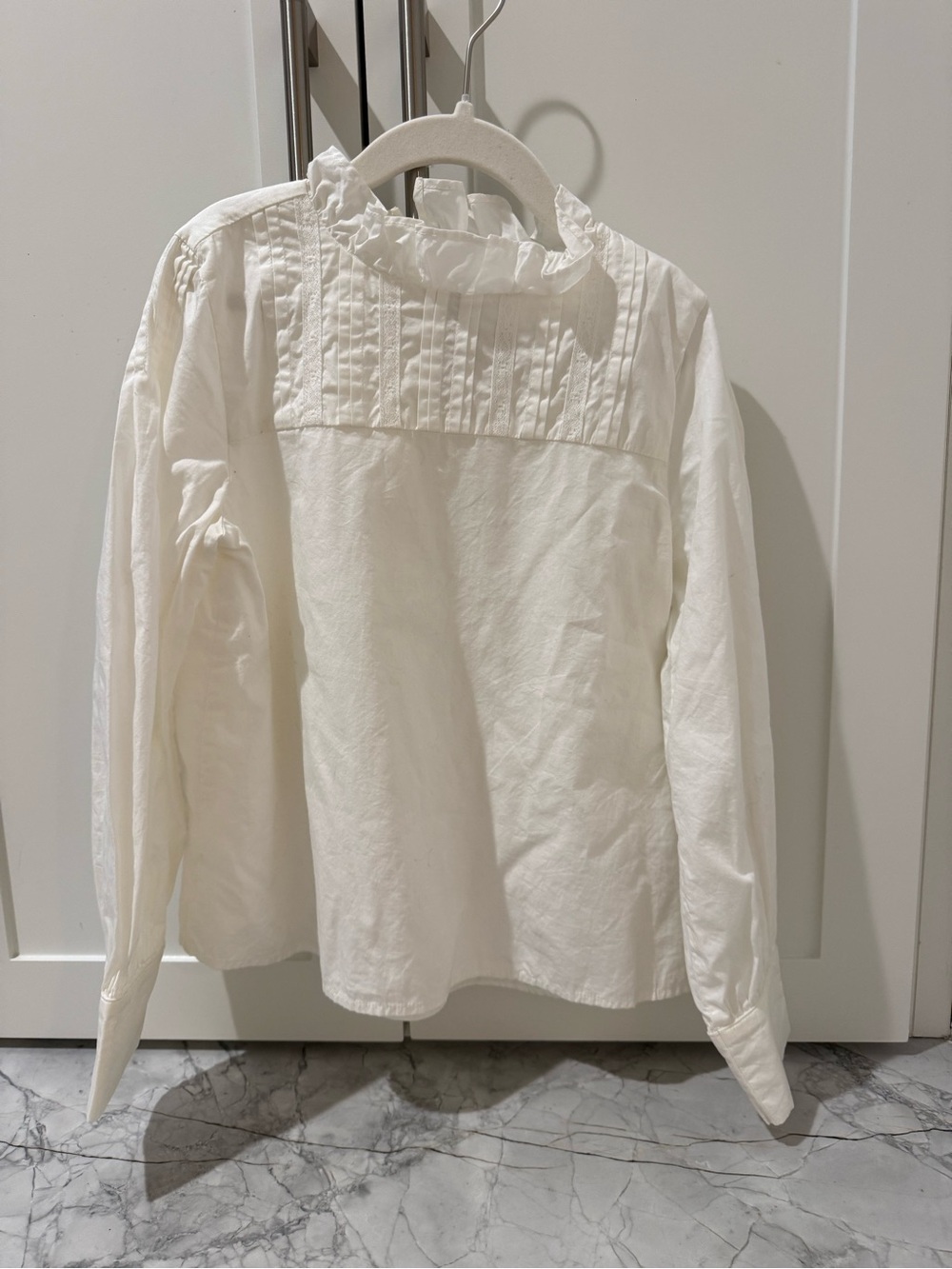 Janie and Jack Cream Ruffled Pintuck Yoke Blouse